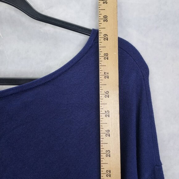 Soft Surroundings Trieste Sweater Small Long Sleeve Tunic Back Snap Accent Navy - Picture 10 of 12